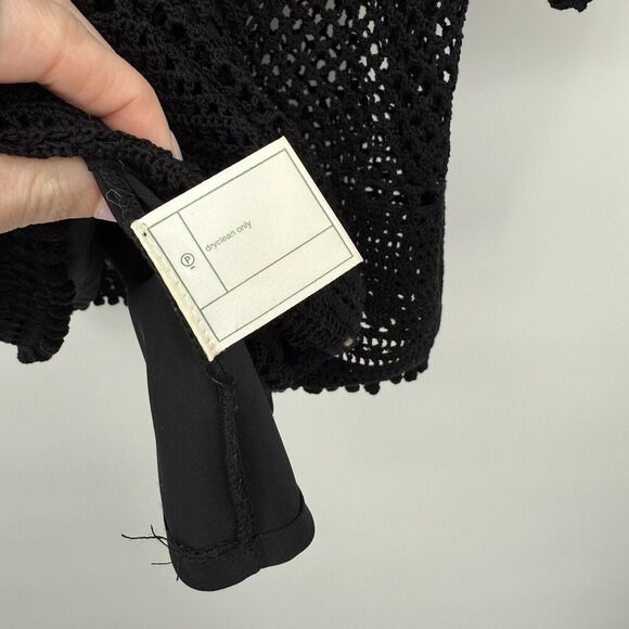 Laura Ashley Vintage 90s Black Knit Sheer Top Size Small - Picture 7 of 7